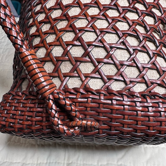 Vintage Talbots Woven Leather Bucket Bag - Picture 6 of 15